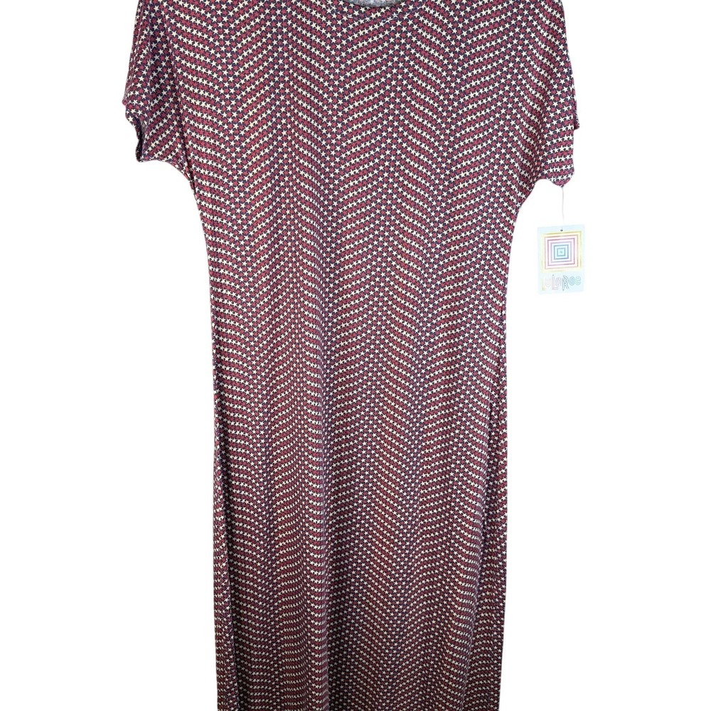 Merona Tunic 3/4 Sleeve Poly Satin Multi-Color dress Size M LONG‎